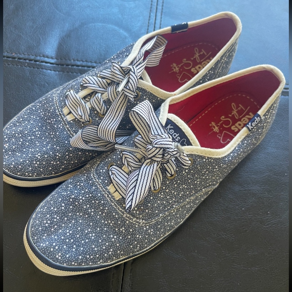 Taylor Swift X Keds Navy and White Patterned Sneakers